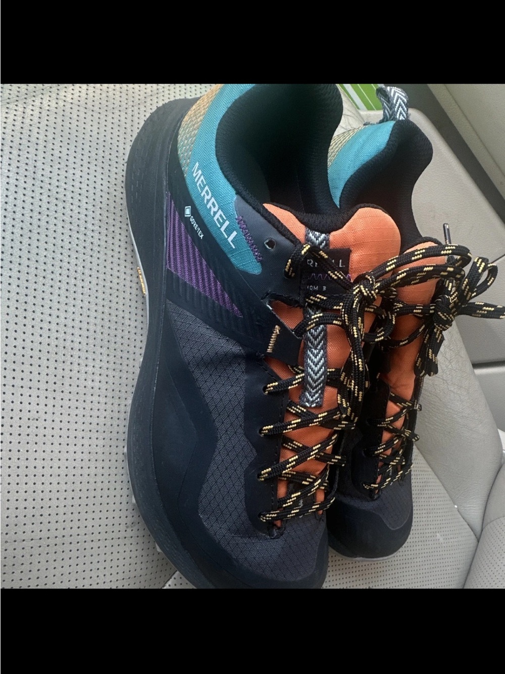 Merrell Black Lace-Up Boots with Teal, Orange & Purple Accents